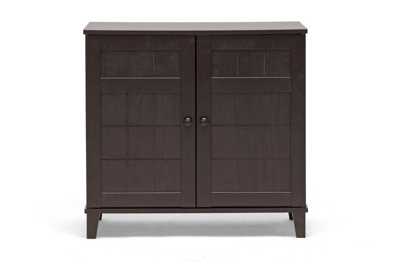Baxton Studio Glidden Dark Brown Wood Modern Shoe Cabinet (Short)