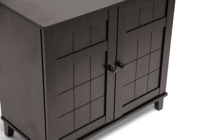 Baxton Studio Glidden Dark Brown Wood Modern Shoe Cabinet (Short)