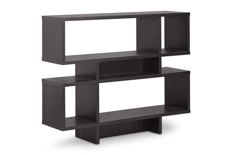 Baxton Studio Cassidy 4-Level Dark Brown Modern Bookshelf