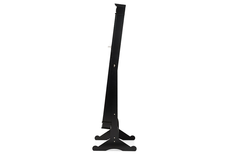 Baxton Studio Bimini Black Finish Wood Crown Molding Top Free Standing Full Length Cheval Mirror Jewelry Armoire