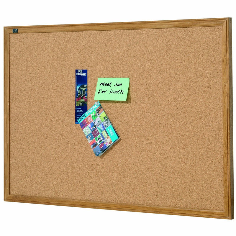 Quartet Cork Bulletin Board, 3 x 2 Feet, Corkboard, Oak Finish Frame (303)