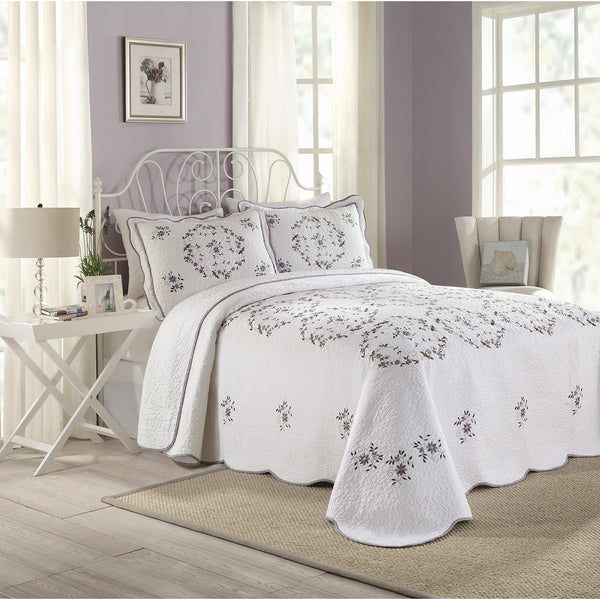 Modern Heirloom Collection Gwen Cotton Filled Bedspread, Queen, 102 by 118-Inch