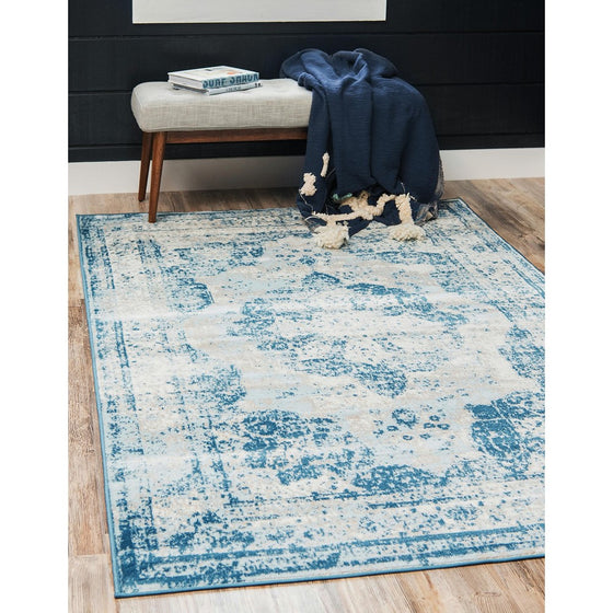 Unique Loom Sofia Collection Traditional Vintage Blue Home Décor Area Rug (8' x 10')