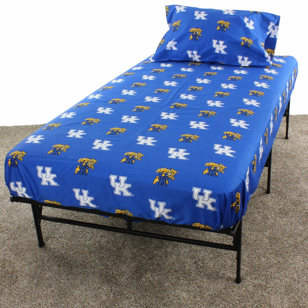 College Covers Kentucky Wildcats Printed Sheet Set - Queen - Solid