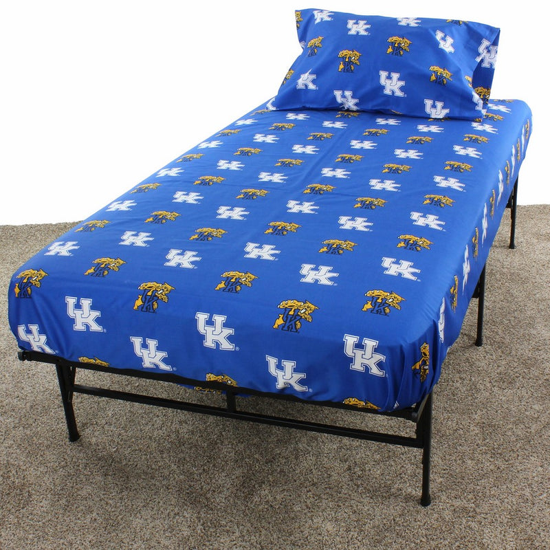 College Covers Kentucky Wildcats Printed Sheet Set - Queen - Solid