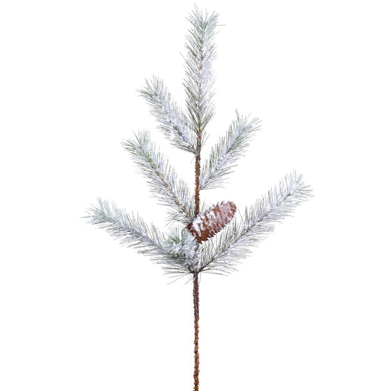 21" Flocked Ashville Pine Spray Cone 3/b