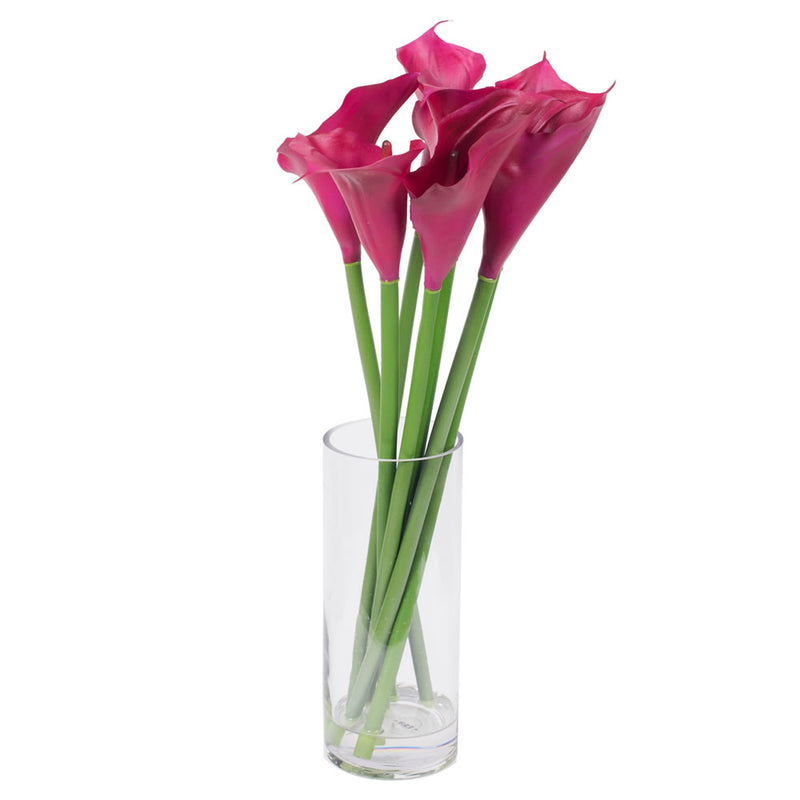 24" Purple Calla Lilies in Acrylic Water