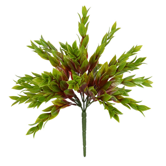 10.5" Green Mini Leaf Bush UV Coat 4/Pk