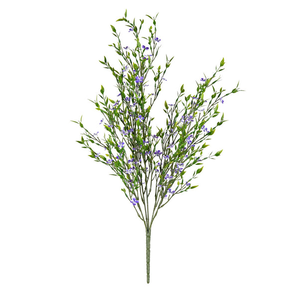 22" Mini Purple Flowers Green Bush UV