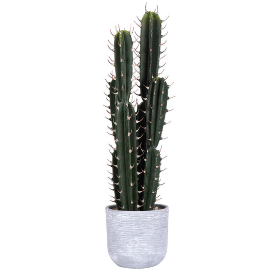 27.5" Green Cactus in Concrete Pot