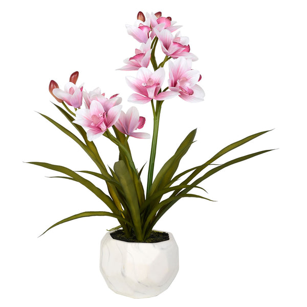 26" Pink Orchid in White Pot