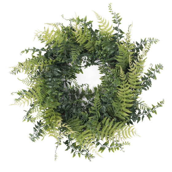 Buckler Fern & Grass Wreath
