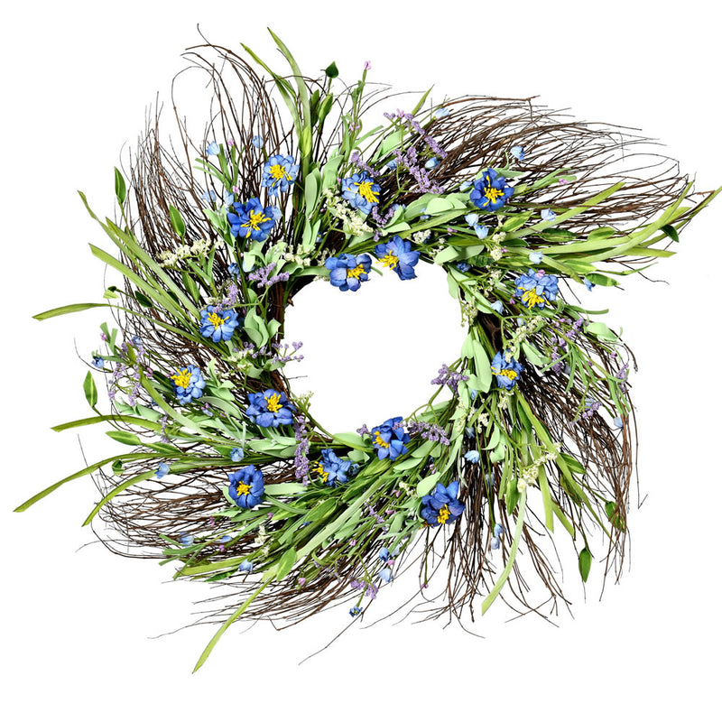 24" Purple Daisy Grass Wreath