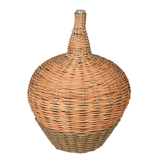 21" Glass Jar with Woven Willow Sleeve