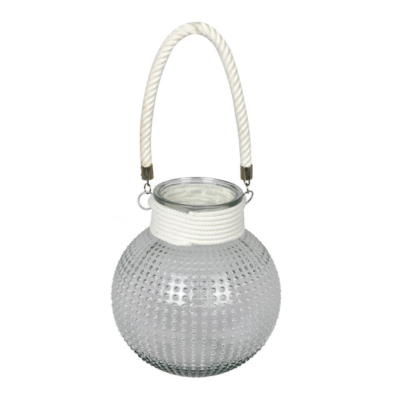 10" Glass Jar with White Rope Handle