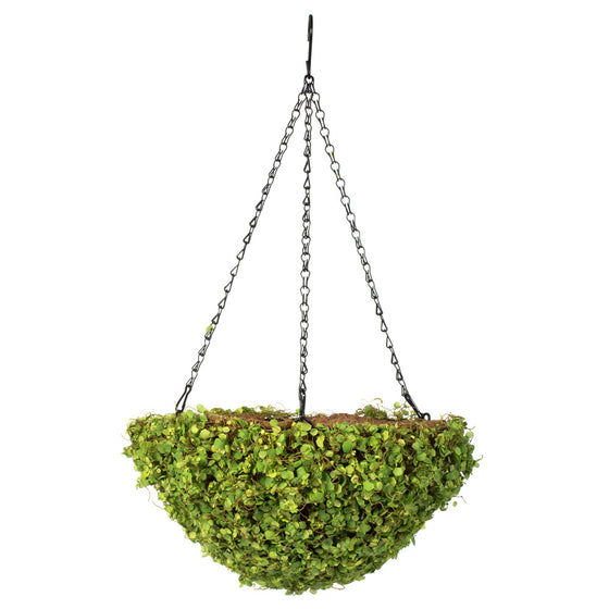 12'' Green Mini Leaves Hanging Basket