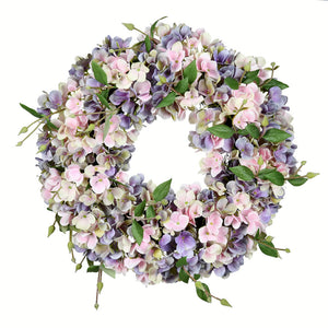 18" Blue Pink Hydrangea Wreath