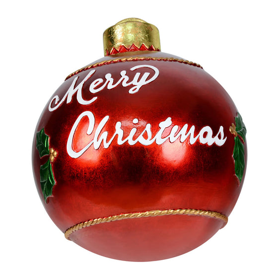 17" Red Merry Christmas Ball Ornament