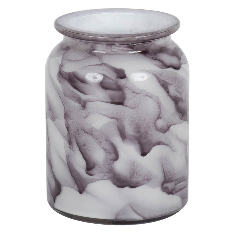 5.8" Marble Paint Round Glass Container