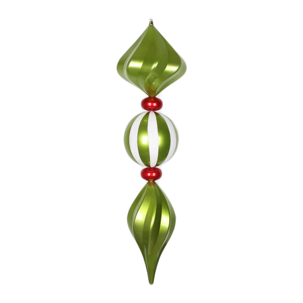 39" Lime/Red Jumbo Finial