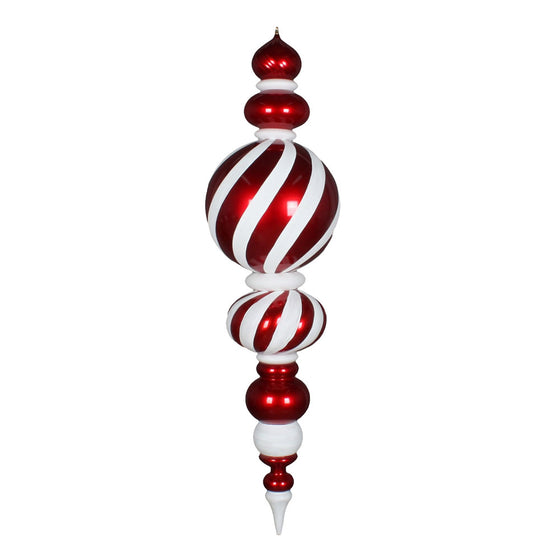 62" Red/White Candy Jumbo Finial Orn