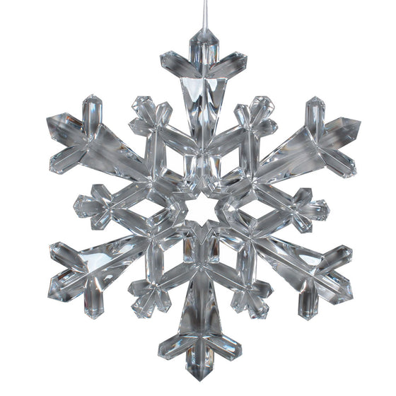 8.75" Clear Diamond Snowflake Ornament