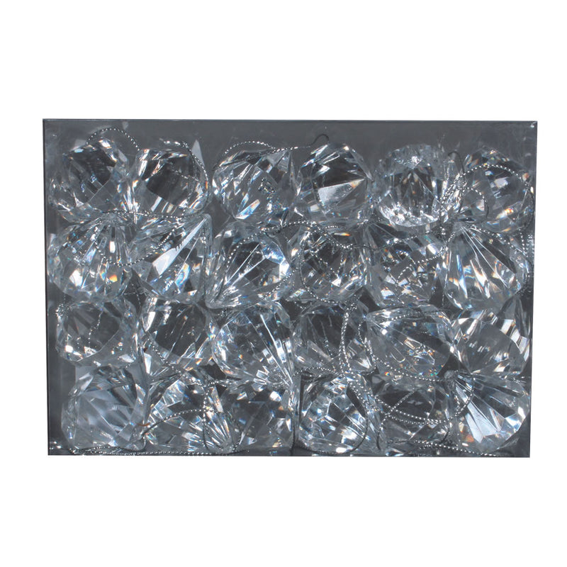 1" Clear Acrylic Diamond Ornament 24/Bx