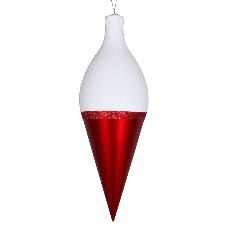 Candy White Glitter Drop Finial