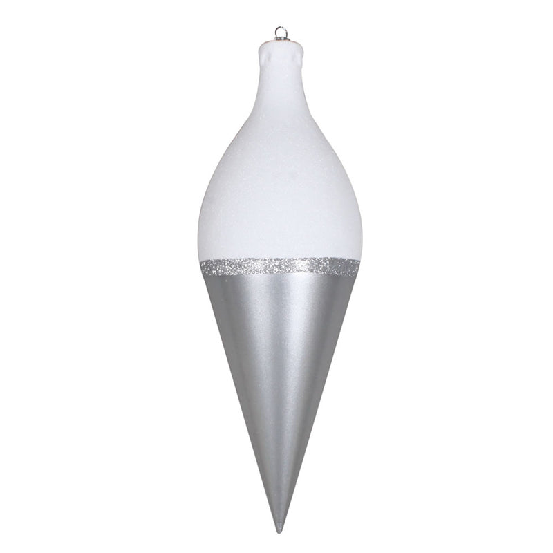 Candy White Glitter Drop Finial