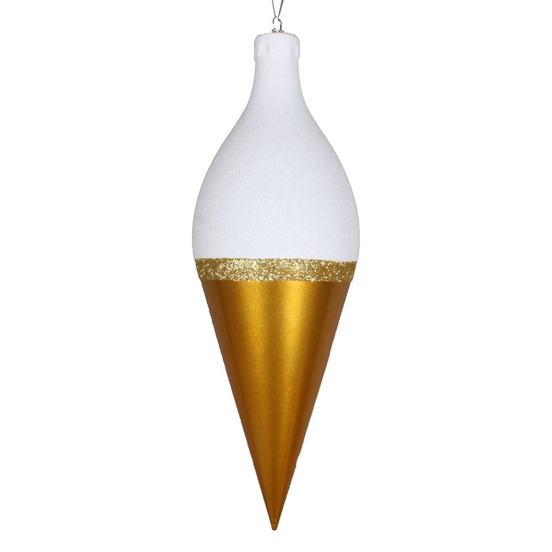 Candy White Glitter Drop Finial