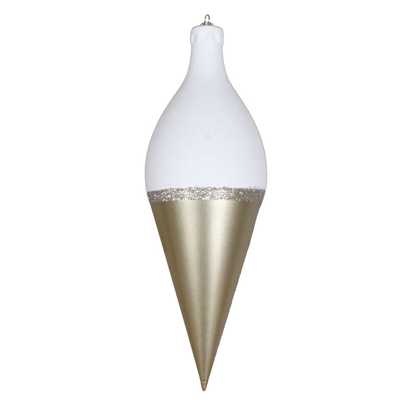 Candy White Glitter Drop Finial