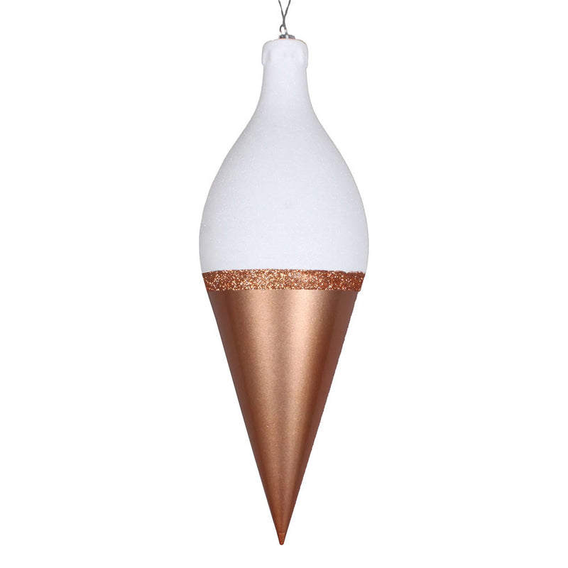 Candy White Glitter Drop Finial