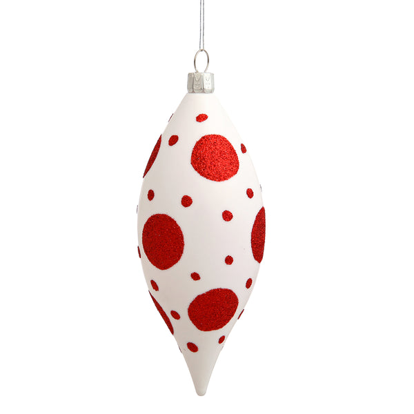 4.75" White Red Dot Teardrops 3/Box