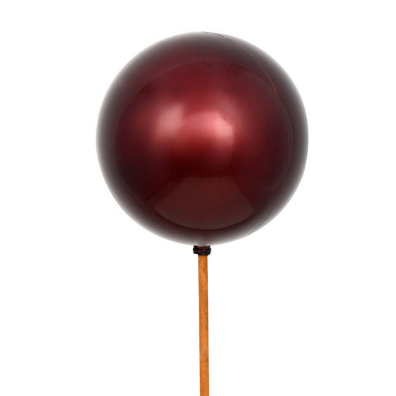 18" Burgundy Ball Ornament UV Pick 6/Bag