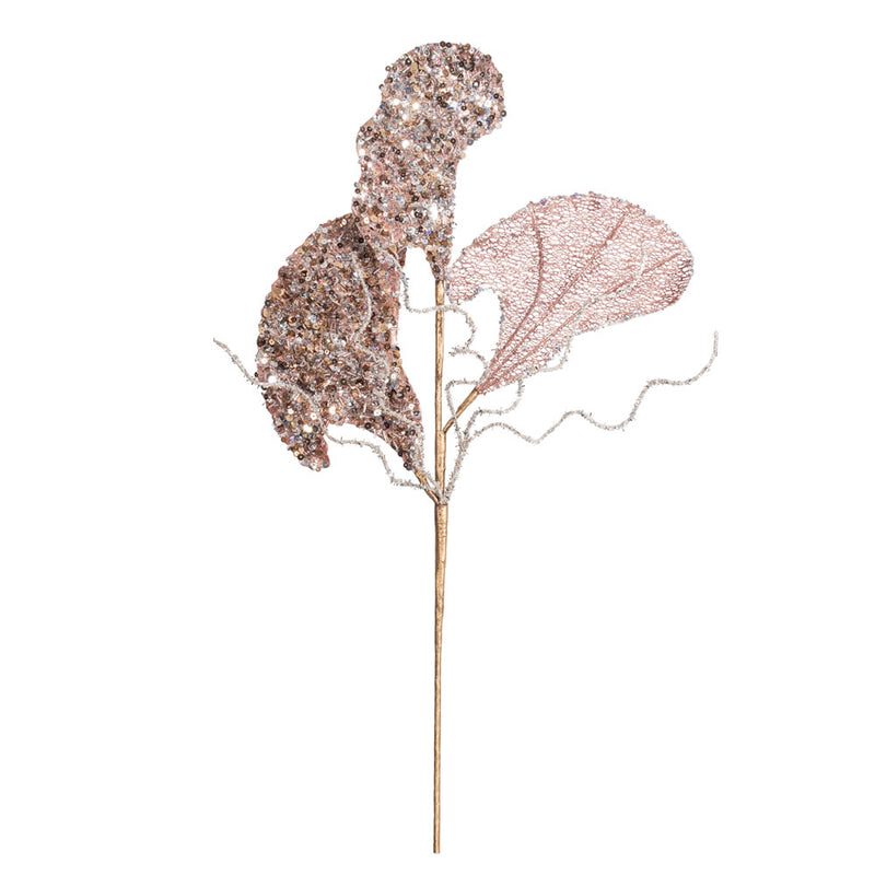 Glitter Fiddle Leaf Spray