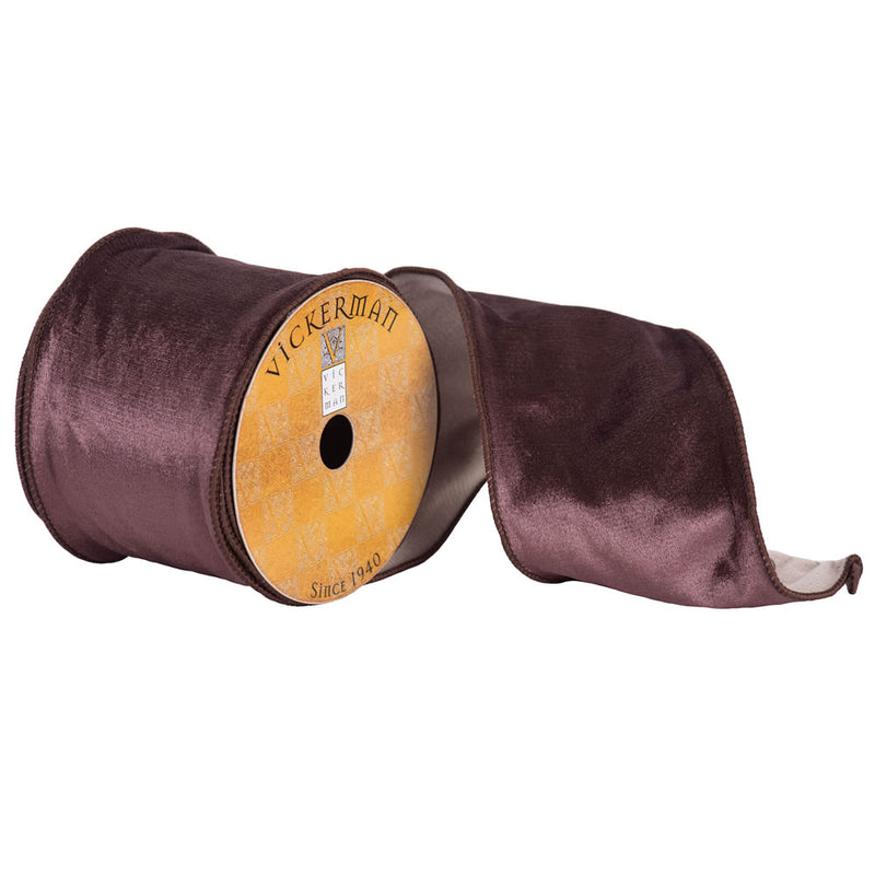 4" x 10yd Chocolate Plush Velvet