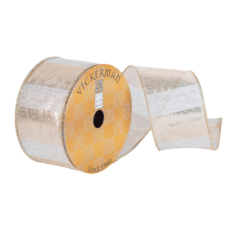 2.5"x10Yd Gold Dust Flecks Ribbon