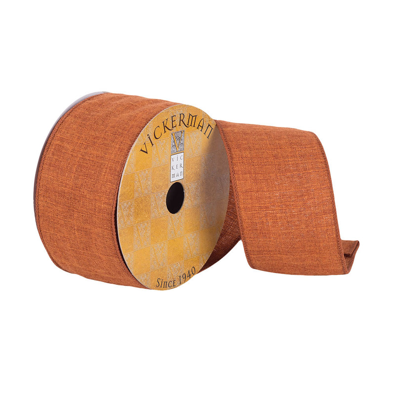 2.5"x10Yd Copper Woven Dupion Ribbon