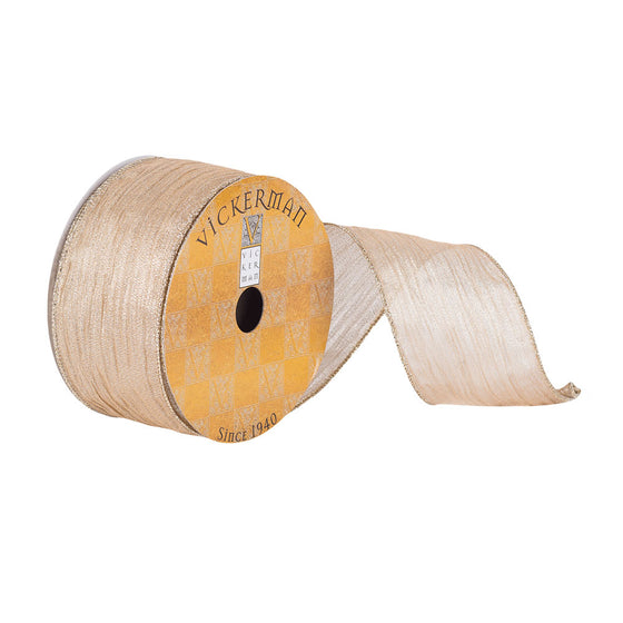 2.5"x10Yd Champagne Shimmer Dupion Ribb