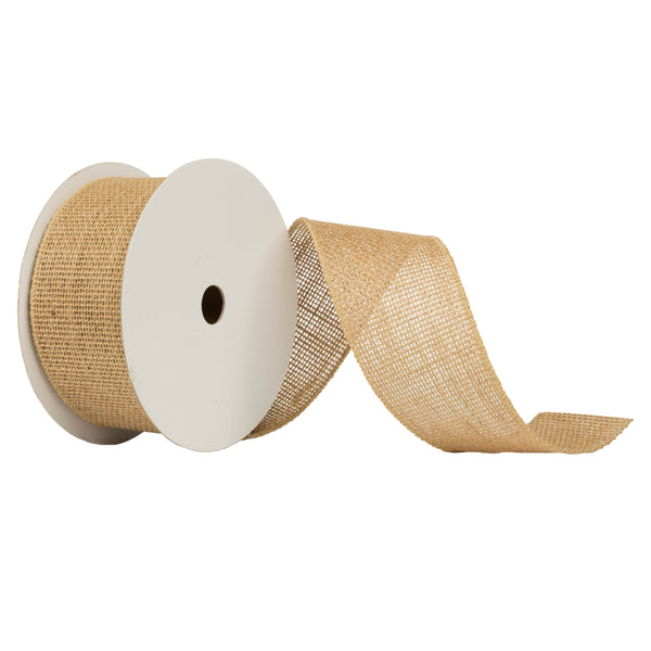 2.5"x10Yd Tan Burlap Ribbon