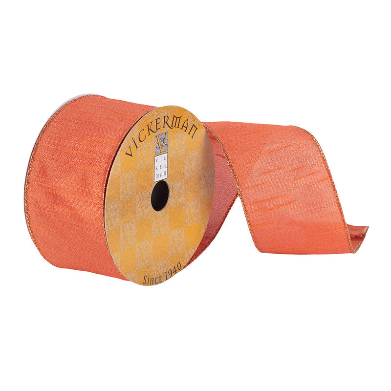 2.5"x10Yd Orange Woven Dupion