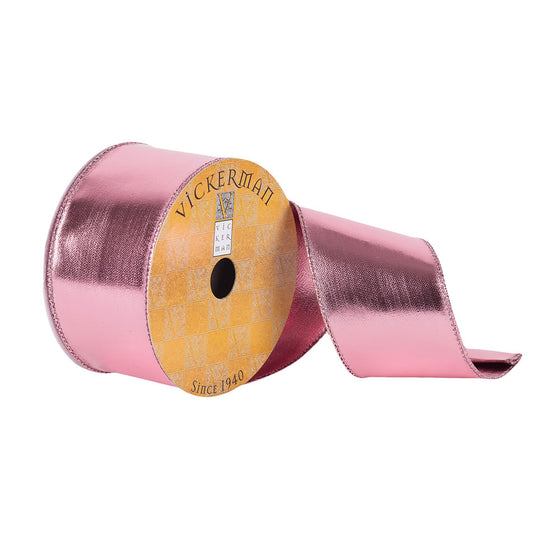 2.5"x10Yd Pink Metallic Ribbon