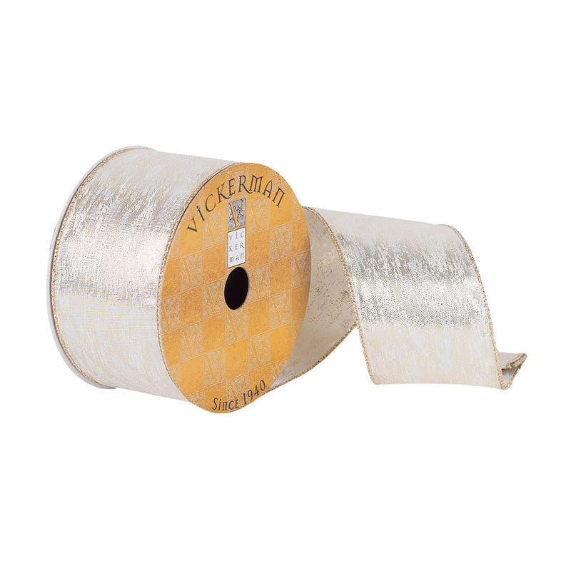 2.5"x10Yd Silver Heathered Dupion Ribbon