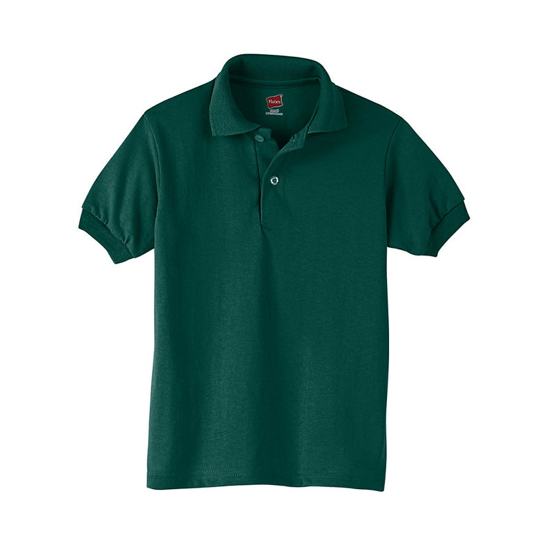 Hanes Kids' Cotton-Blend Ecosmart Jersey Polo
