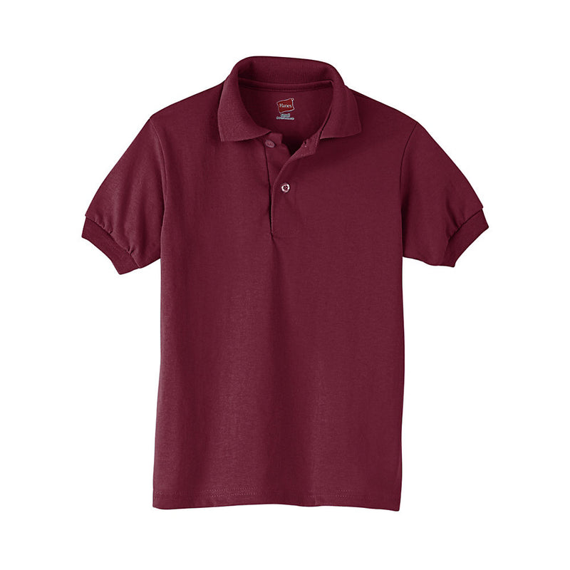 Hanes Kids' Cotton-Blend Ecosmart Jersey Polo