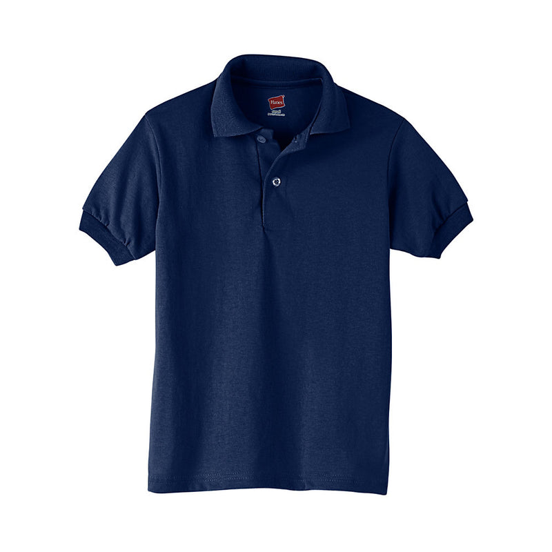 Hanes Kids' Cotton-Blend Ecosmart Jersey Polo