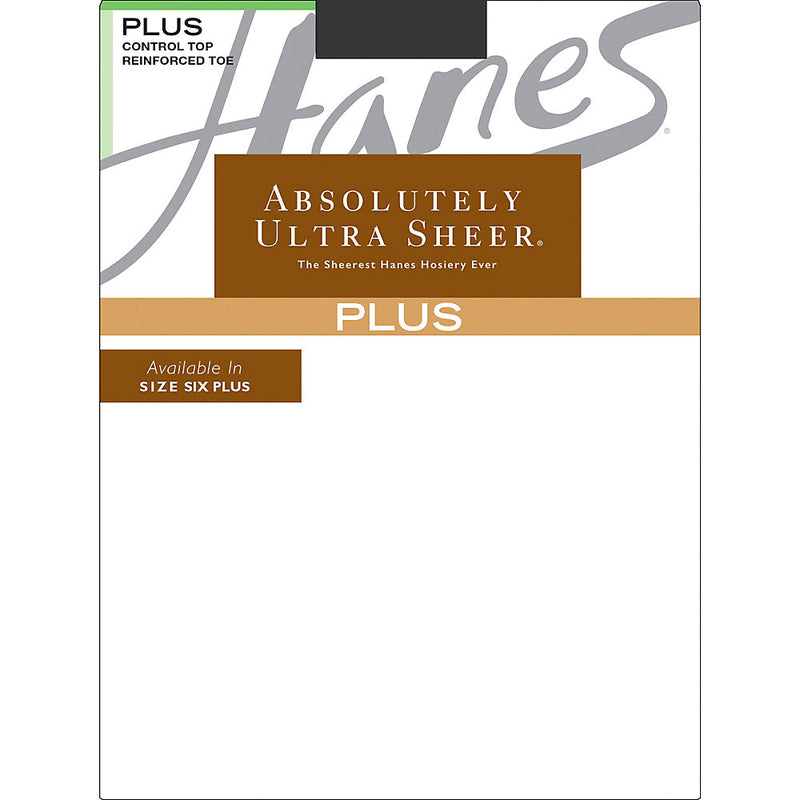 Hanes Plus Absolutely Ultra Sheer Control Top Reinforced Toe Pantyhose