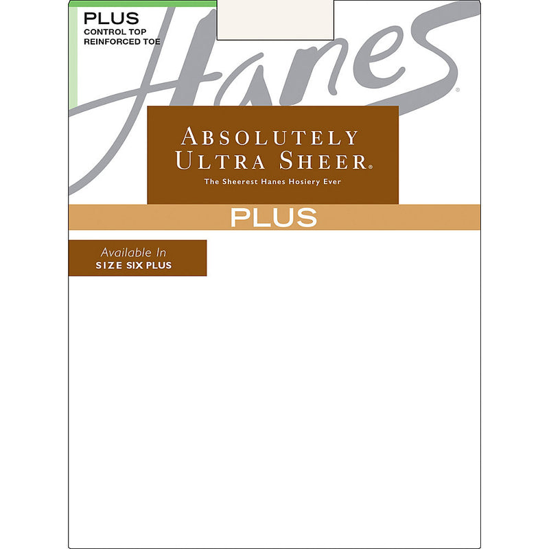 Hanes Plus Absolutely Ultra Sheer Control Top Reinforced Toe Pantyhose