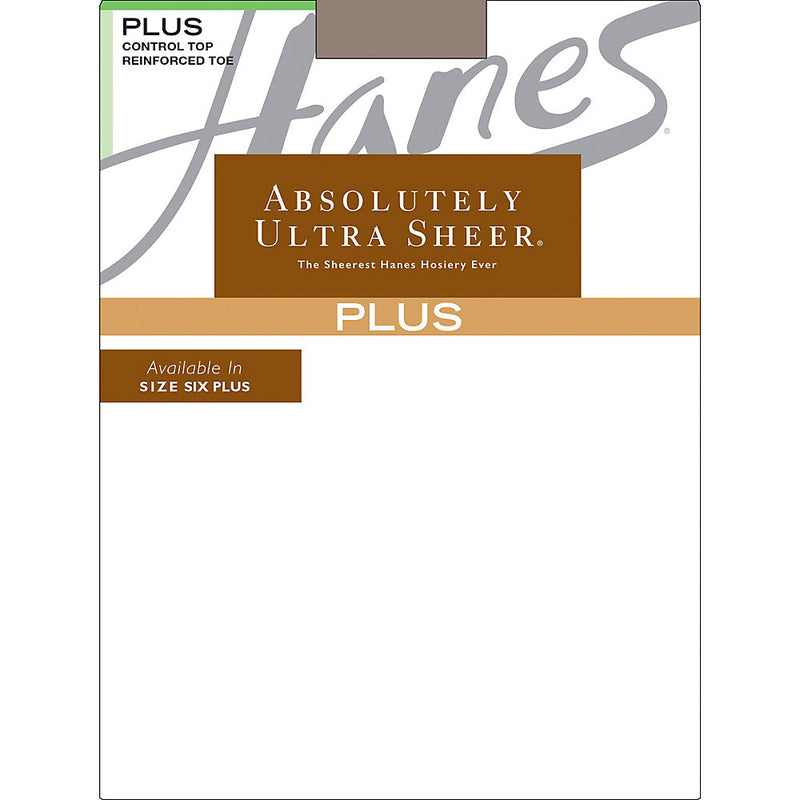 Hanes Plus Absolutely Ultra Sheer Control Top Reinforced Toe Pantyhose