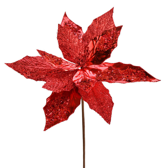 Poinsettia Sequin Spray